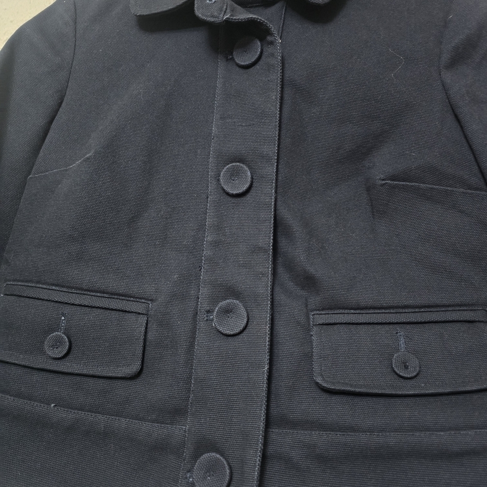 Talbots Navy Button-Front Cropped Blazer - Picture 5 of 5